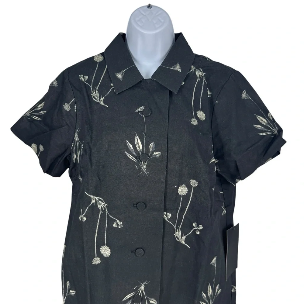Tuckernuck NEW Black Meadow Rue Marley Collared Cotton Mini Dress Size XL - Picture 5 of 11